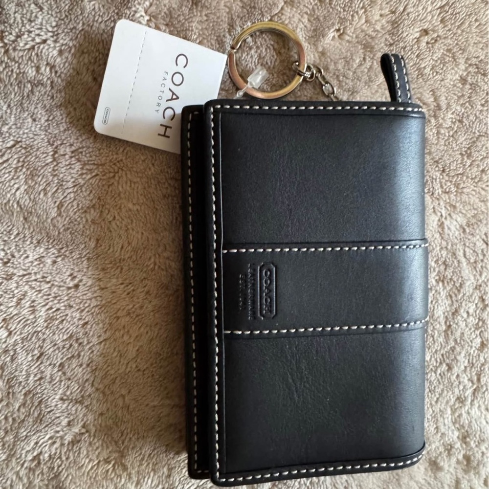 Coach Black Leather Keyring Wallet